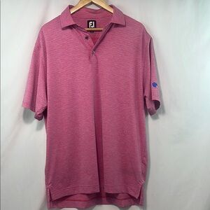 Foot‎ Joy Men's Pink Striped Polo Shirt Size Large